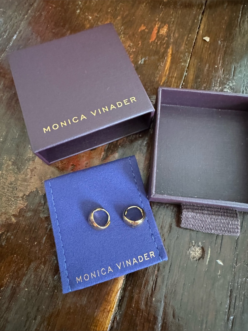 Tapered Hoop Huggie Earrings